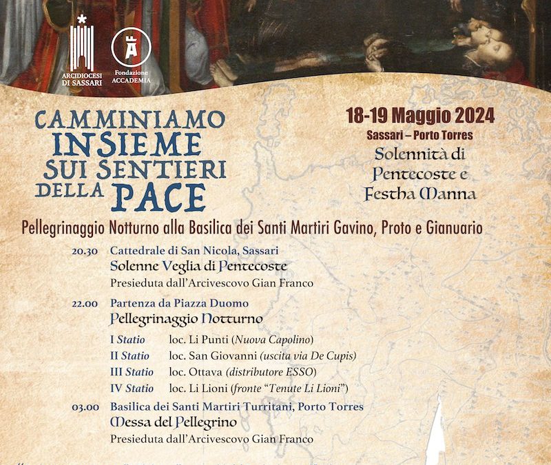 Strumento di Preghiera – Pellegrinaggio Notturno alla Basilica dei Santi Martiri Gavino, Proto e Gianuario