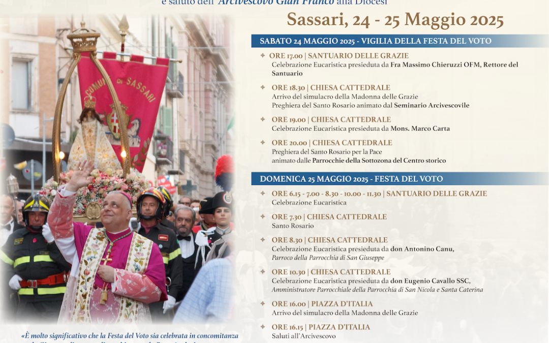 Terza Giornata Diocesana di Preghiera per la Pace, Festa del Voto in onore della Beata Vergine delle Grazie e saluto dell’Arcivescovo Gian Franco alla Diocesi