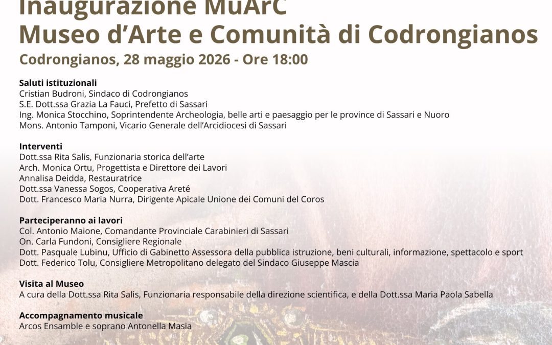 Un nuovo capitolo culturale per la Sardegna: inaugura il MuArC a Codrongianos